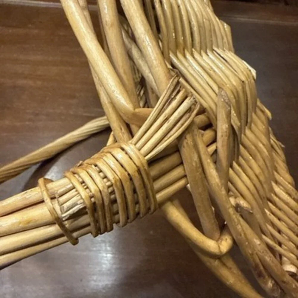 Large Vintage Wicker Gathering Basket Garden Flower Herb French Country